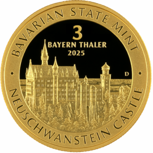 3 Bayern Thaler - 1/25 Feinunze Gold