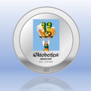 Oktoberfest Medaille 2025 - Feinunze Silber - coloriert