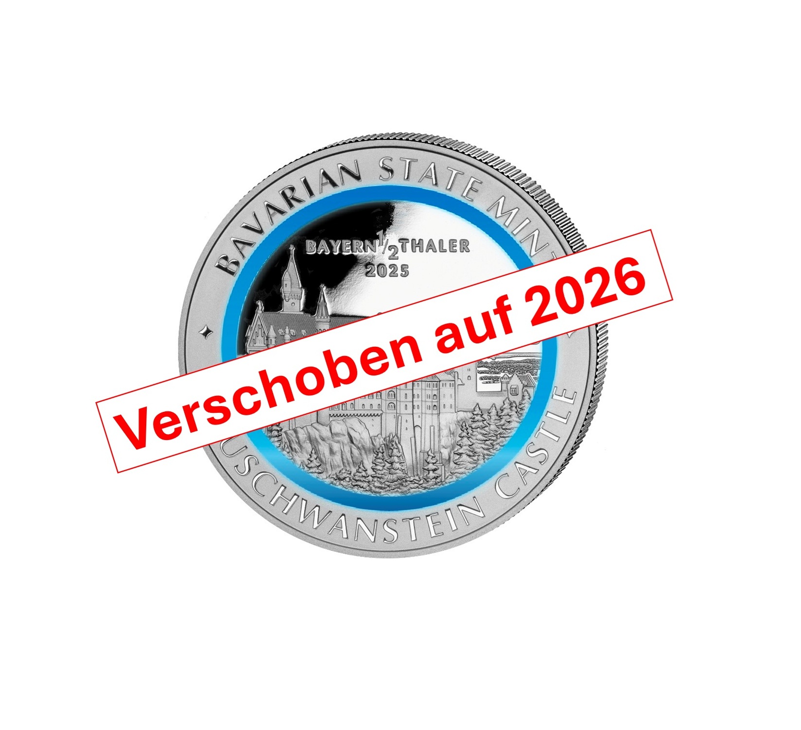 1/2 Bayern Thaler mit Polymerring und Schriftzug "Verschoben af 2026"
