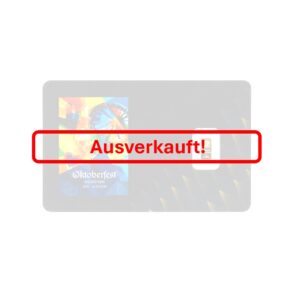 Oktoberfestbarren 1g AG 999.9 Motiv 2026 Vorderseite. Das Motiv ist ausgegraut und mit dem roten Text: "Ausverkauft!" drübergelegt.