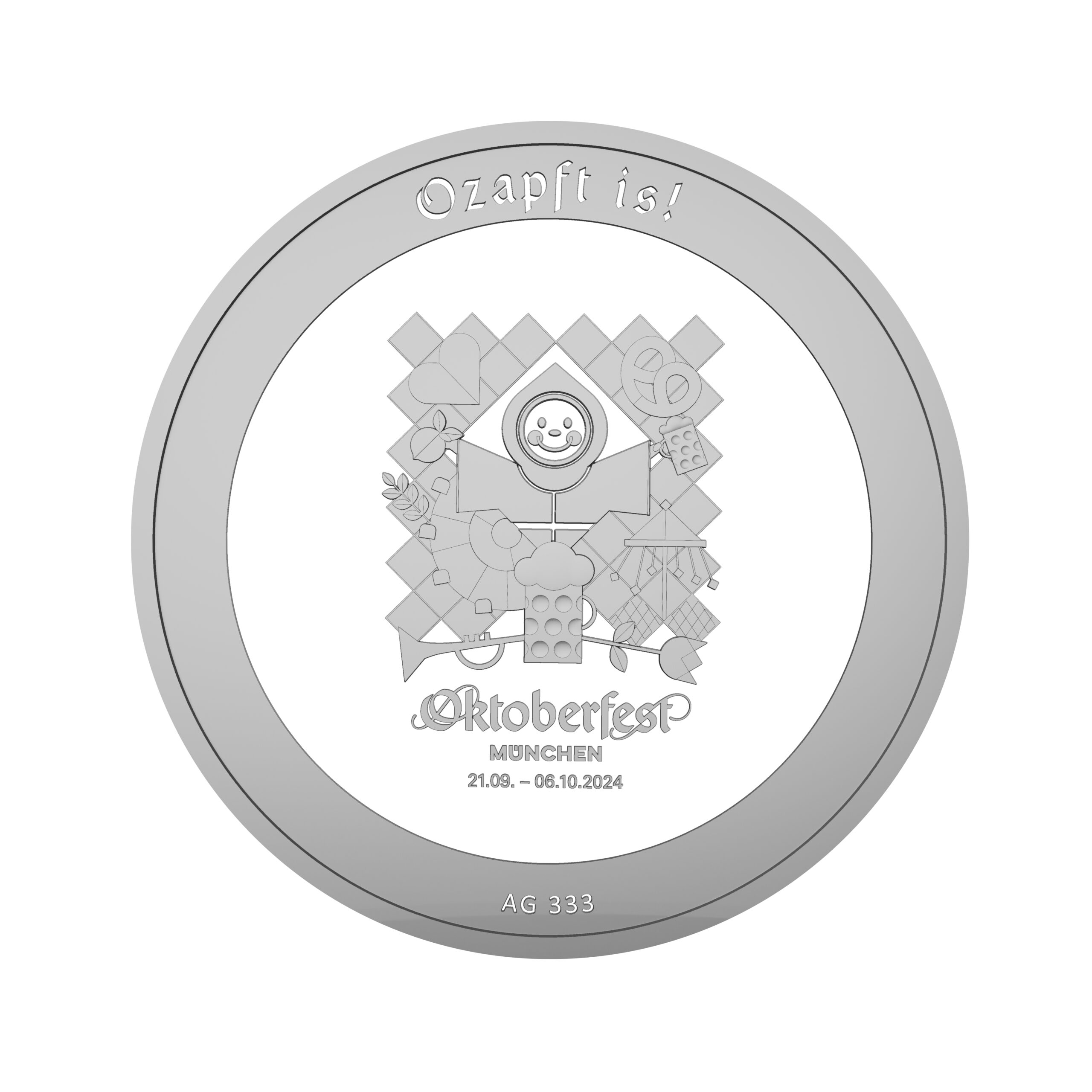 Oktoberfestmedaille Ag 333 Motiv 2024