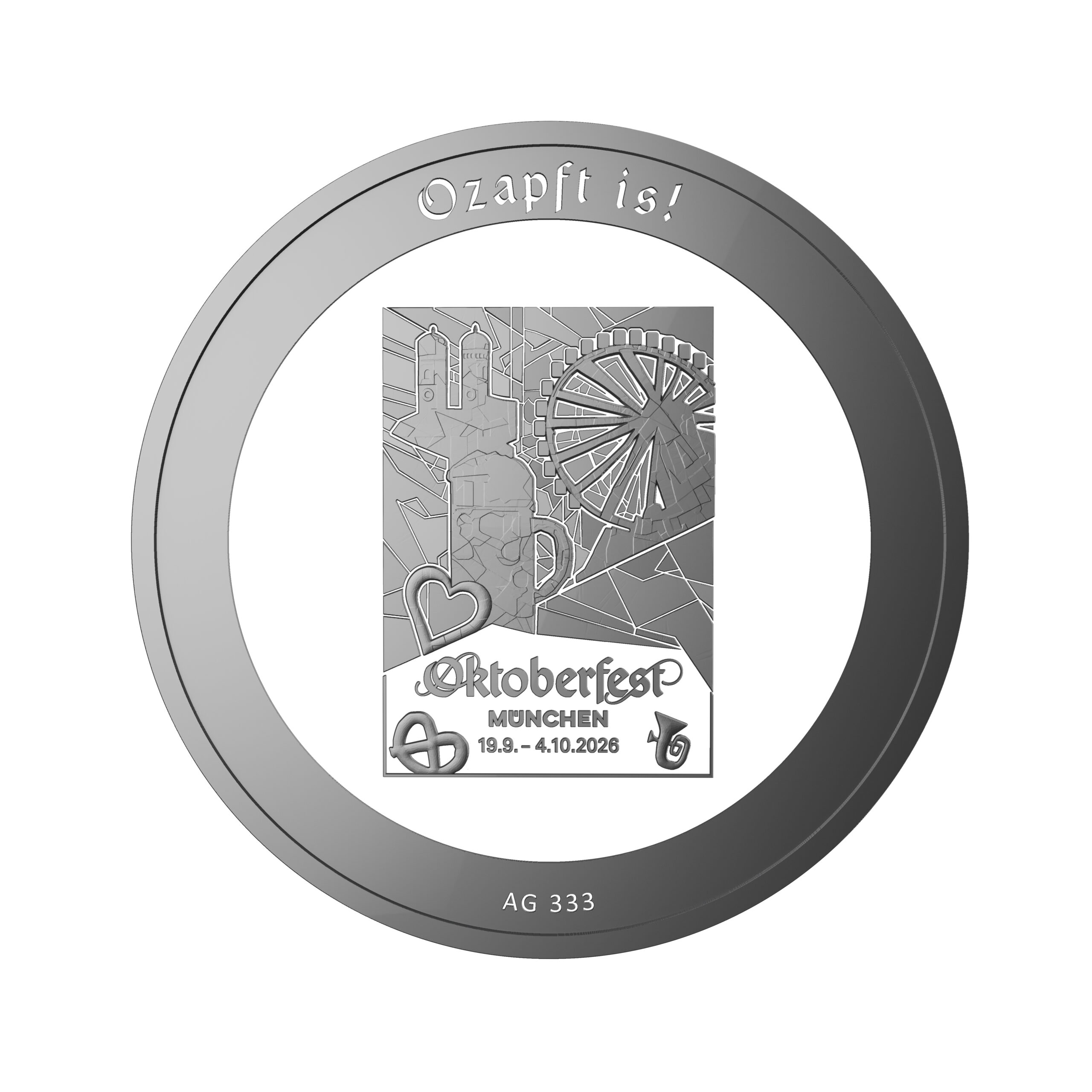 Oktoberfestmedaille Ag 333 Motiv 2026