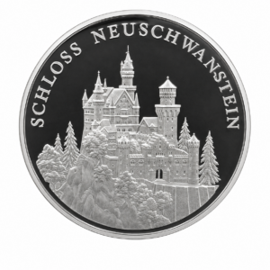 Medaille Schloss Neuschwanstein Vorderseite AG 999
