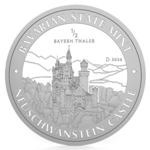 Bayern Thaler 2026 1/2 oz Spiegelglanz Ag 999 Render Vorderseite