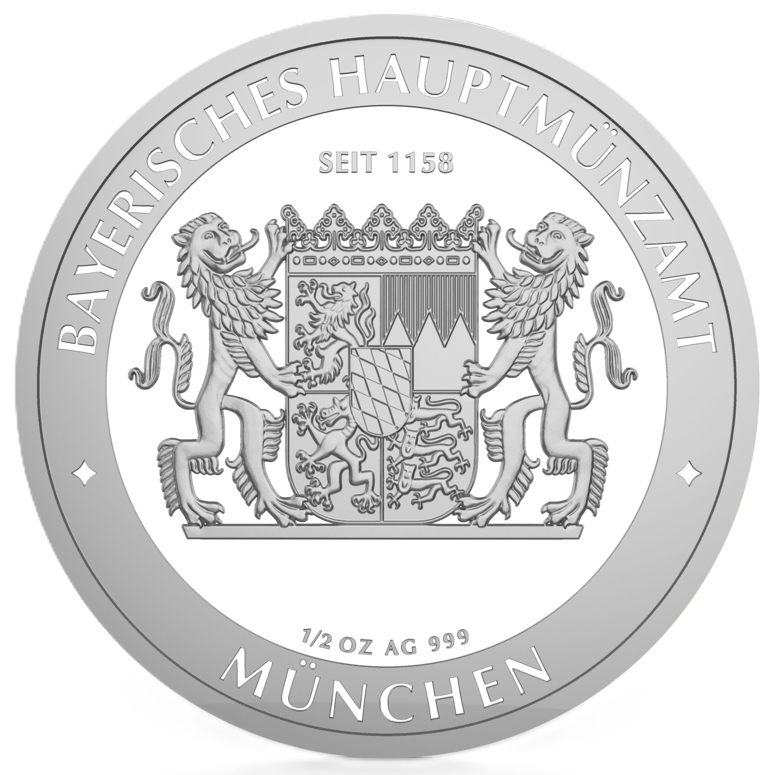 Bayern Thaler 2026 1/2 oz unzirkuliert Ag 999 Render Rückseite
