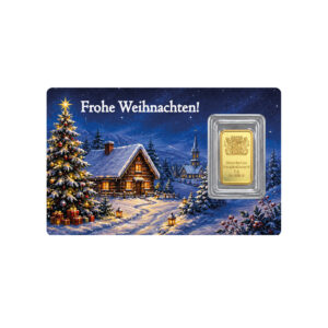 Weihnachtsgoldbarren 1G - Weihnachtsmotiv klassisch