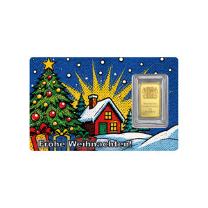 Weihnachtsgoldbarren 1G - Weihnachtsmotiv Pop-Art