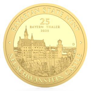 Bayern Thaler 2025 1/25 oz Au 999,9 Render Vorderseite