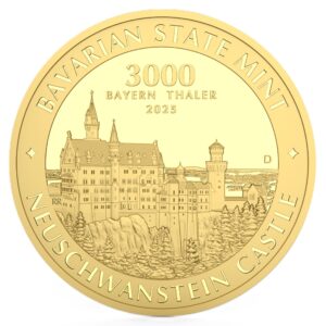 Bayern Thaler 2025 1 kg Au 999,9 Render Vorderseite