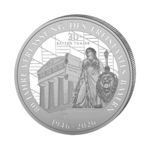 "30 Bayern Thaler" – 1 kg Feinsilber – „Bavaria – 80 Jahre Bayerische Verfassung“ – Limitierte Version 2