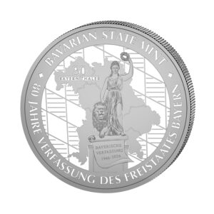 Bayern Thaler Bavaria 1 kg Ag 999 Vorderseite Bavaria mit Löwen und Bayerischer Verfassung