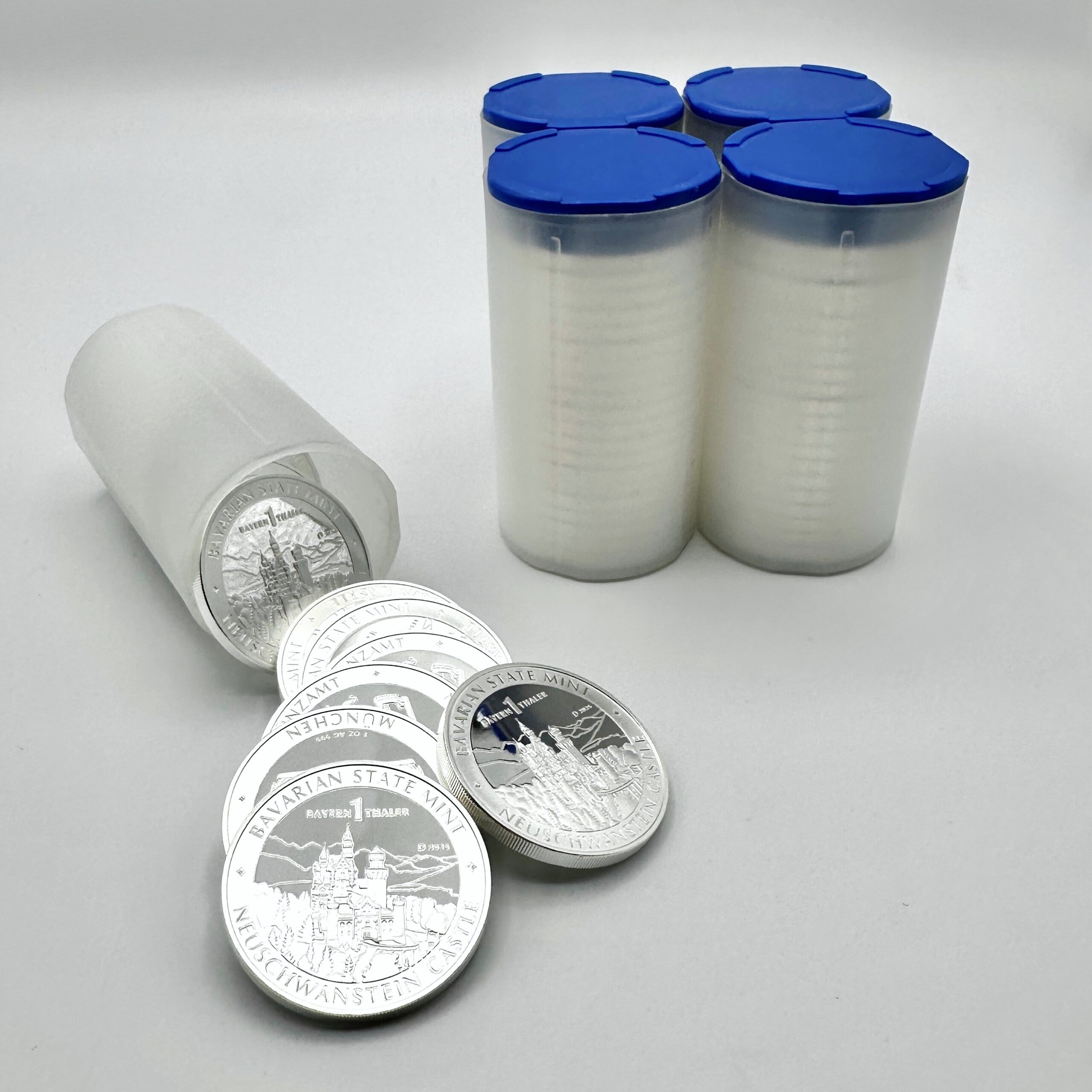 100 x „1 Bayern Thaler“ – 100 Unzen im Tube – Silber Investment-Paket XL – 2026. 5 Tubes.